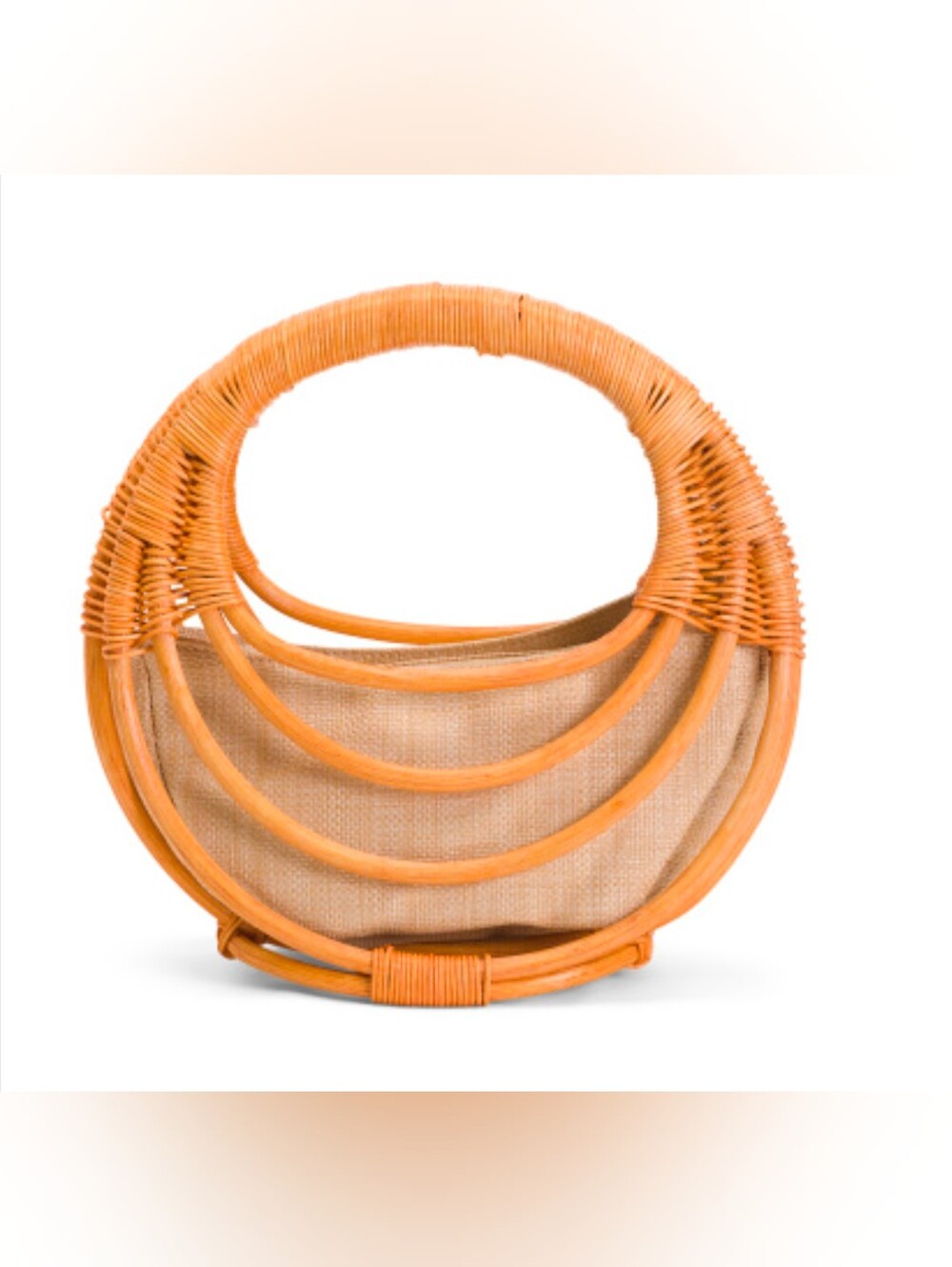 Anitk kraft Round Woven Straw Handbag